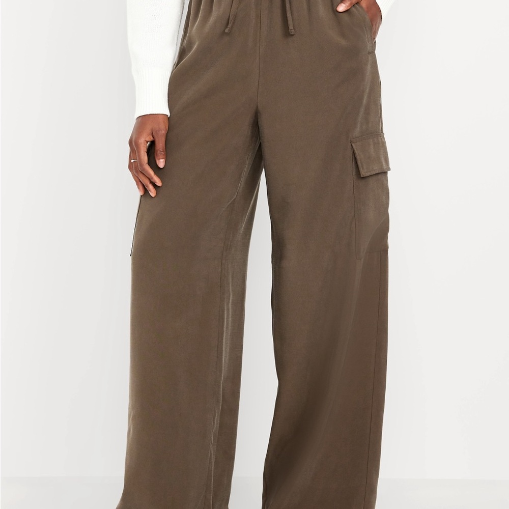 Old Navy Brown Wide-Leg High-Waisted Pants
